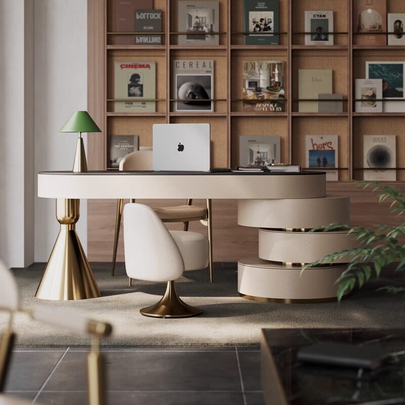 Office Furniture High End - Italian Luxury Sintered Stone Desk Modern