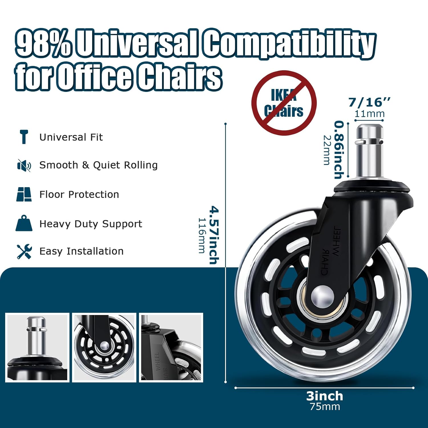 3 Inch Office Chair Wheels Set - Office Furniture Plan review and price