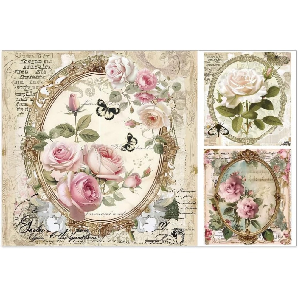 3pcs/Set Rose Rub on Transfers - Office Furniture Plan review and price